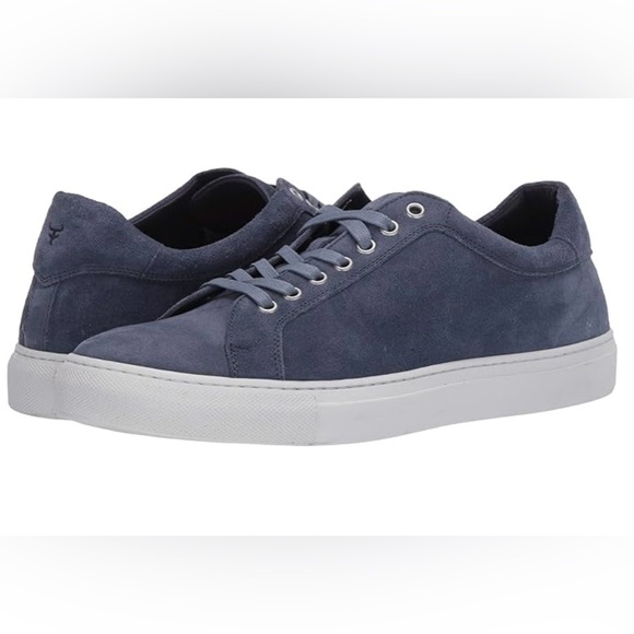 H.S. Trask Rigby Denim Italian Suede Low Top Sneakers Size 12 - Picture 1 of 14